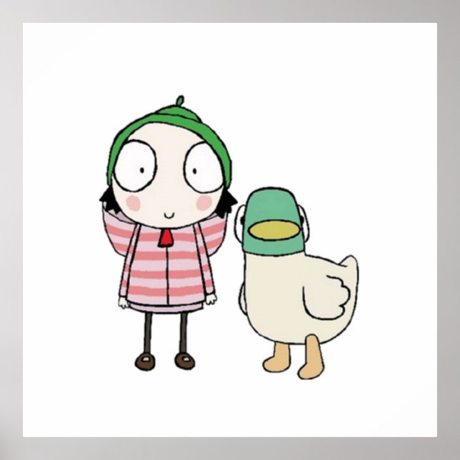 Sarah and duck childrens cartoon poster (Front)