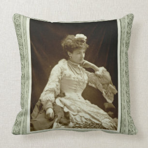 Sarah Bernhardt (1844-1923), from 'Galerie Contemp Cushion