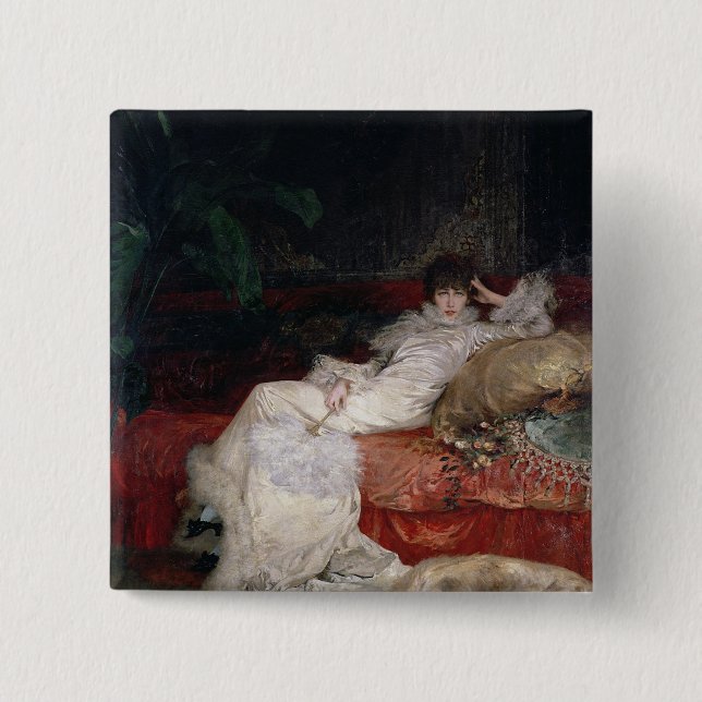 Sarah Bernhardt  1876 15 Cm Square Badge (Front)