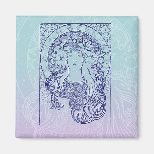 Sarah Bernhardt by Mucha  Magnet (Front)