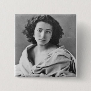 Sarah Bernhardt  in costume, c.1860 15 Cm Square Badge