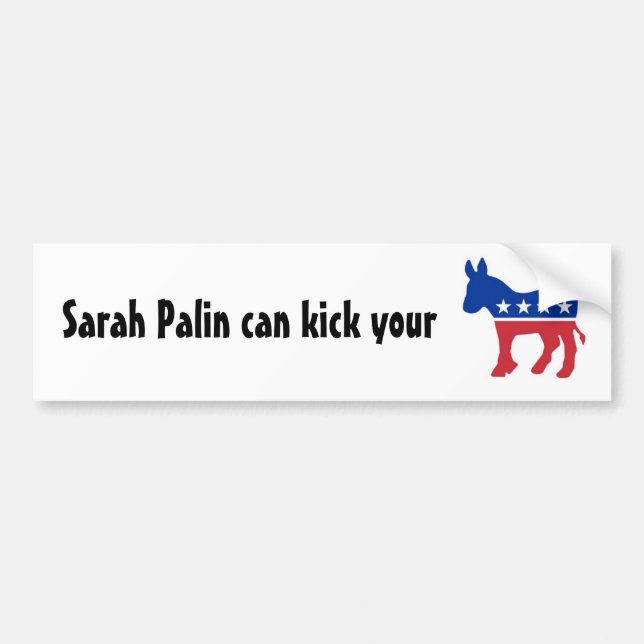 Sarah can kick your.... bumper sticker (Front)