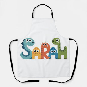 Sarah Dinosaur Name Cute Dino Letters Design Apron