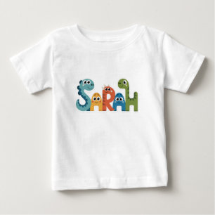 Sarah Dinosaur Name Cute Dino Letters Design Baby T-Shirt