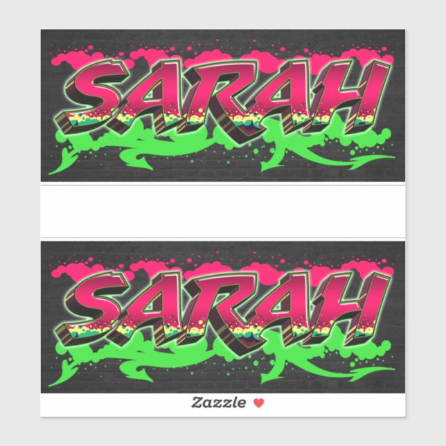 Sarah First Name Graffiti Sticker (Sheet)
