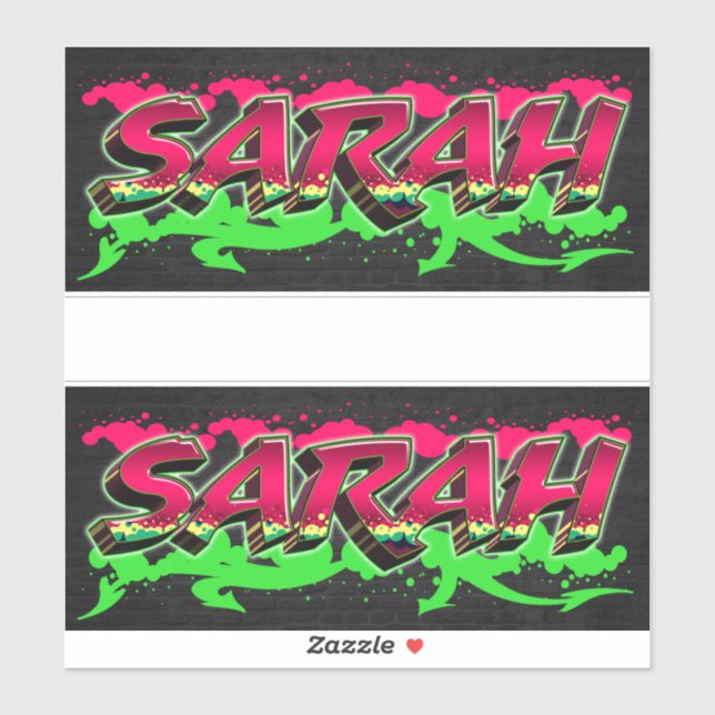 Sarah First Name Name Graffiti Decal Sticker (Sheet)