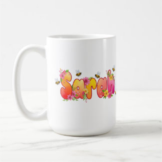 Sarah - Floral and Bee Design Mug