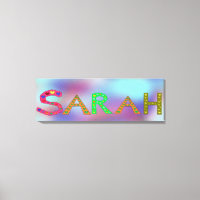 SARAH Girl's Name Cute Letters Design Blue