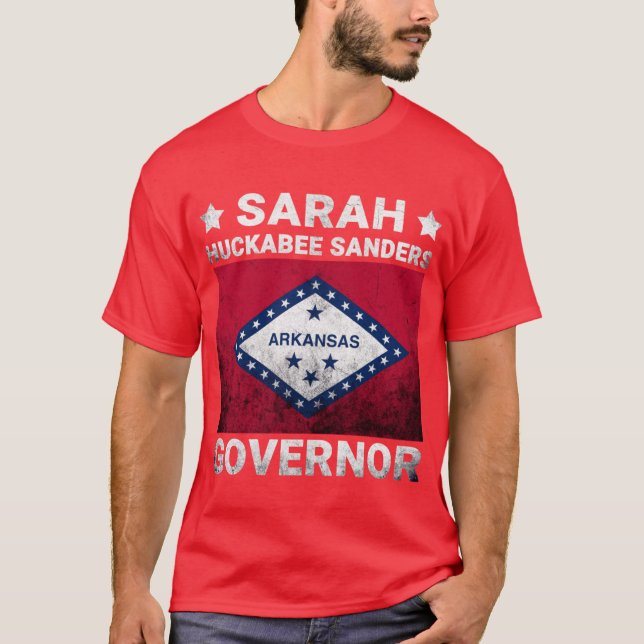 Sarah Huckabee Sanders For Governor Arkansas Flag  T-Shirt (Front)