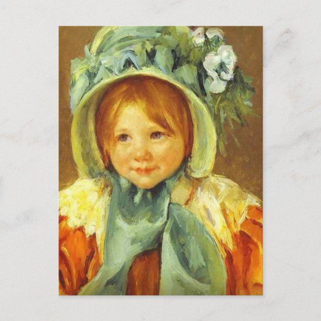 Sarah in a Green Bonnet by Mary Cassatt Postcard (Front)