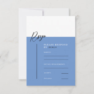 SARAH Modern Blue Minimalist Details Response Card