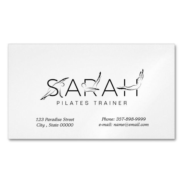 SARAH Name Pilates Instructor  Business Card (Front)