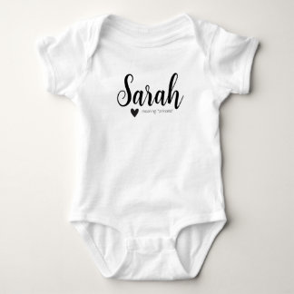 Sarah Name Reveal Meaning Minimal Modern Script  Baby Bodysuit