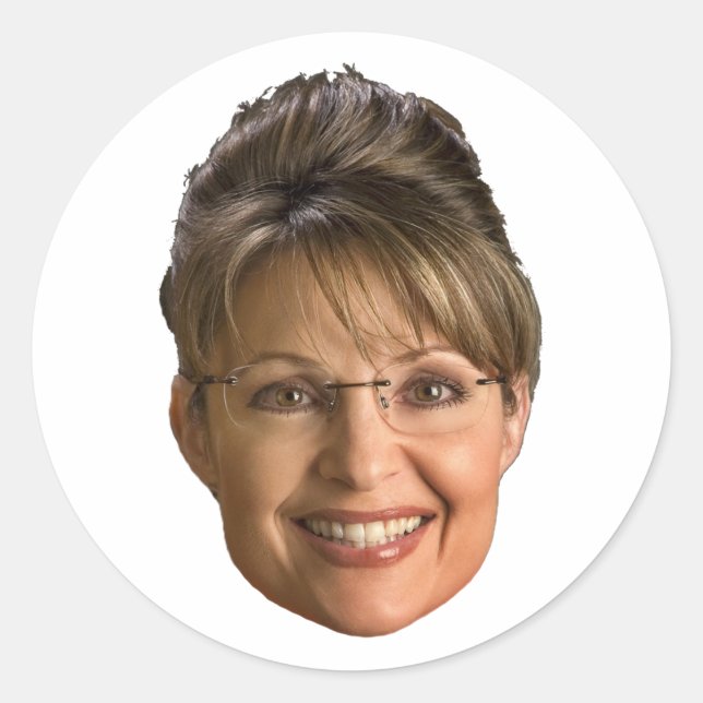sarah palin head classic round sticker (Front)