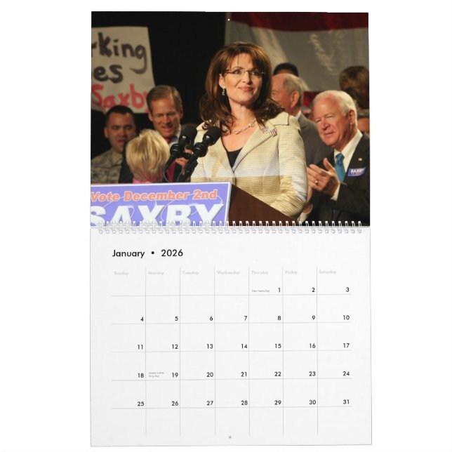 Sarah Palin - Perpetual Calendar (Jan 2026)