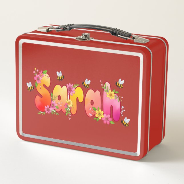 Sarah - Personalized Bee Lunch Box (Front)