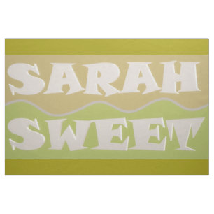 Sarah Sweet burnt orange and faded abstract green Fabric