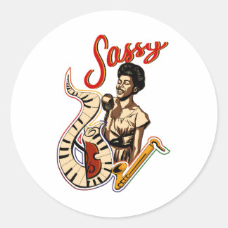 Sarah Vaughan Classic Round Sticker