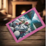 Sarah's Heart by the River Trifold Wallet<br><div class="desc">A heart-shaped stone inscribed with the name Sarah rests on river rocks,  surrounded by delicate pink roses.</div>