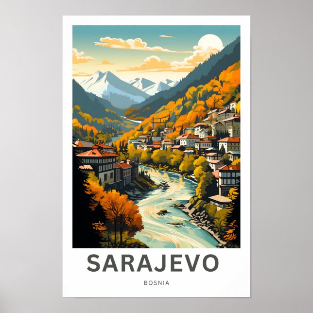 Sarajevo Bosnia Travel Print (Front)