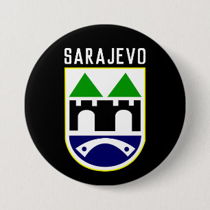 Sarajevo coat of arms, Bosnia and Herzegovina 7.5 Cm Round Badge