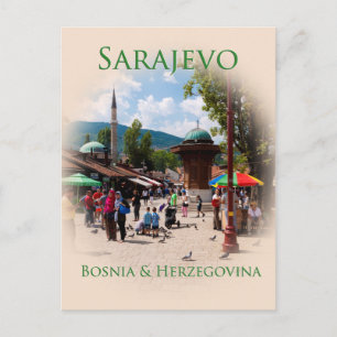 Sarajevo: Pigeon Square in the Old Bazaar Postcard