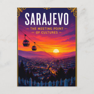 🌅 Sarajevo Sunset Skyline Travel Memory For Home Postcard