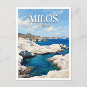 Sarakiniko Beach Milos Greece Postcard