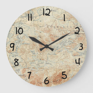 Saranac Lake Chain (Lower, Middle and Upper Lakes) Large Clock