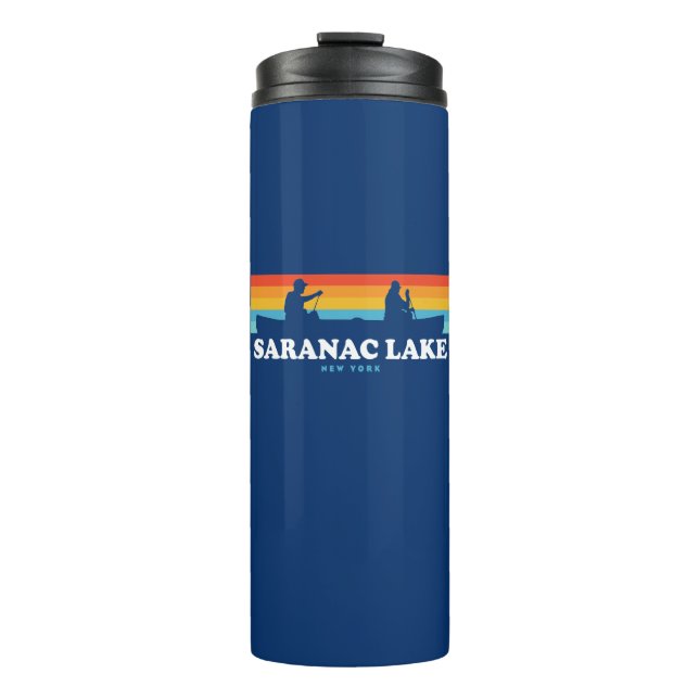 Saranac Lake New York Canoe Thermal Tumbler (Front)