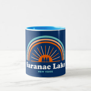 Saranac Lake New York Rainbow Two-Tone Coffee Mug