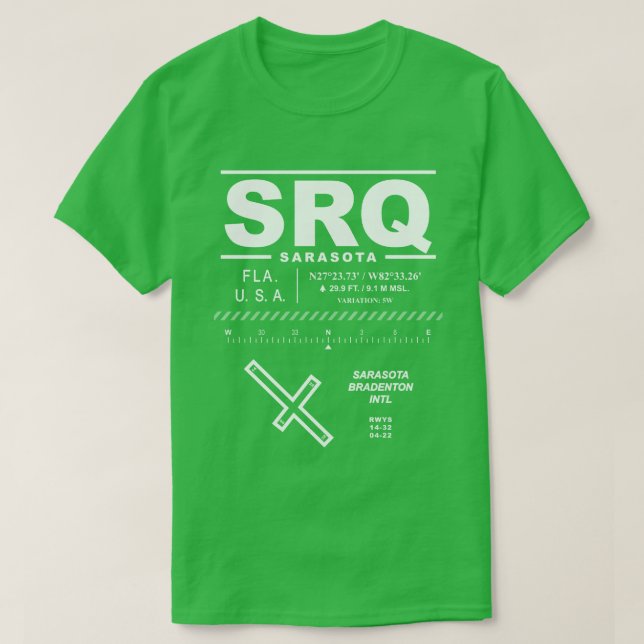 Sarasota - Bradenton International Airport SRQ T-Shirt (Design Front)