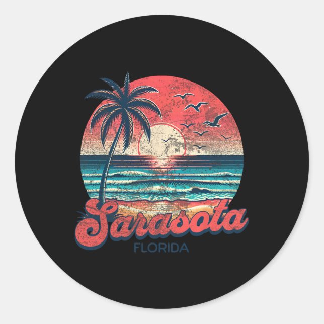 Sarasota  classic round sticker (Front)