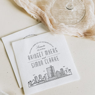 Sarasota Deco Skyline Wedding Event Napkins