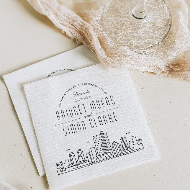 Sarasota Deco Skyline | Wedding Event Napkins (Creator Uploaded)