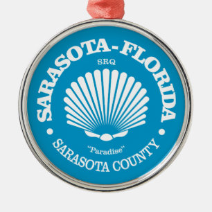 Sarasota Fl (seashell) Metal Tree Decoration