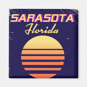 Sarasota Florida 1980s vintage travel print. Magnet