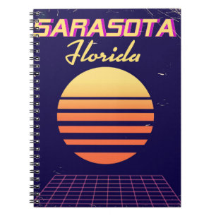 Sarasota Florida 1980s vintage travel print. Spiral Notebook