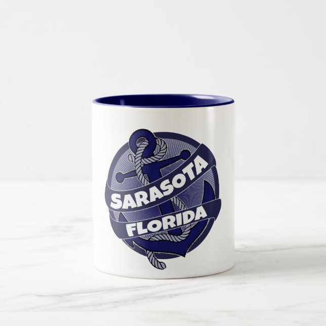 Sarasota Florida anchor swirl coffee mug (Center)