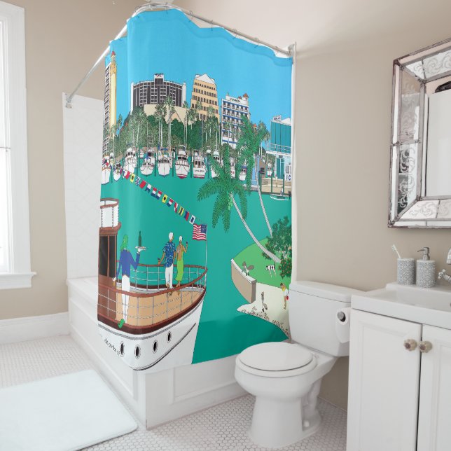 Sarasota Florida Bayfront Shower Curtain (In Situ)