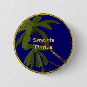Sarasota, Florida palm tree button/lapel pin