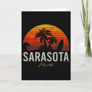Sarasota Florida Retro Surfer Vintage Beach Men Wo Card