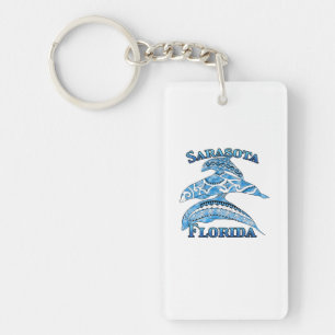 Sarasota Florida Vacation Tribal Dolphins Key Ring