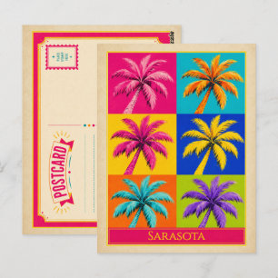 Sarasota Postcard Florida Palm Tree Vintage Pop