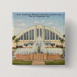 Sarasota's Municipal Auditorium 15 Cm Square Badge