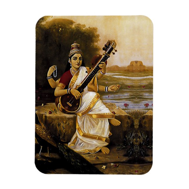 SARASWATI - Divinity of the arts and rivers Magnet (Vertical)
