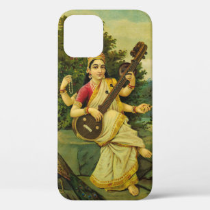 Saraswati, Goddess of Music by Raja Ravi Varma iPhone 12 Case