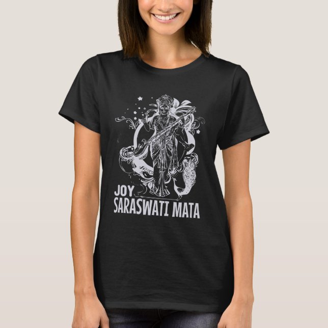 Saraswati Puja Hindu Goddess T-Shirt (Front)
