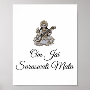 Saraswati Shirt Design Om Jai Saraswati Mata Poster
