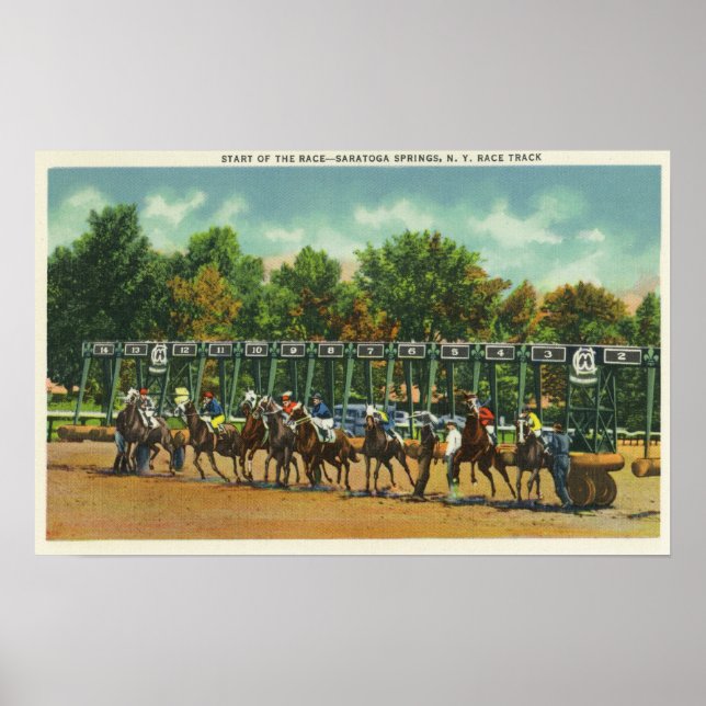 Saratoga Race Track Starting Line View Poster (Front)